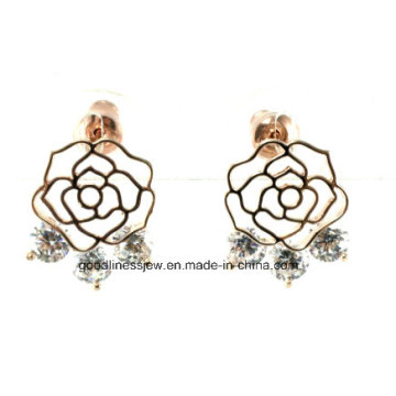 Cadre de cire de luxe 6PCS AAA Zircon CZ Flower Earring pour femme 2015 Meilleur E6376 de haute qualité